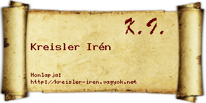 Kreisler Irén névjegykártya